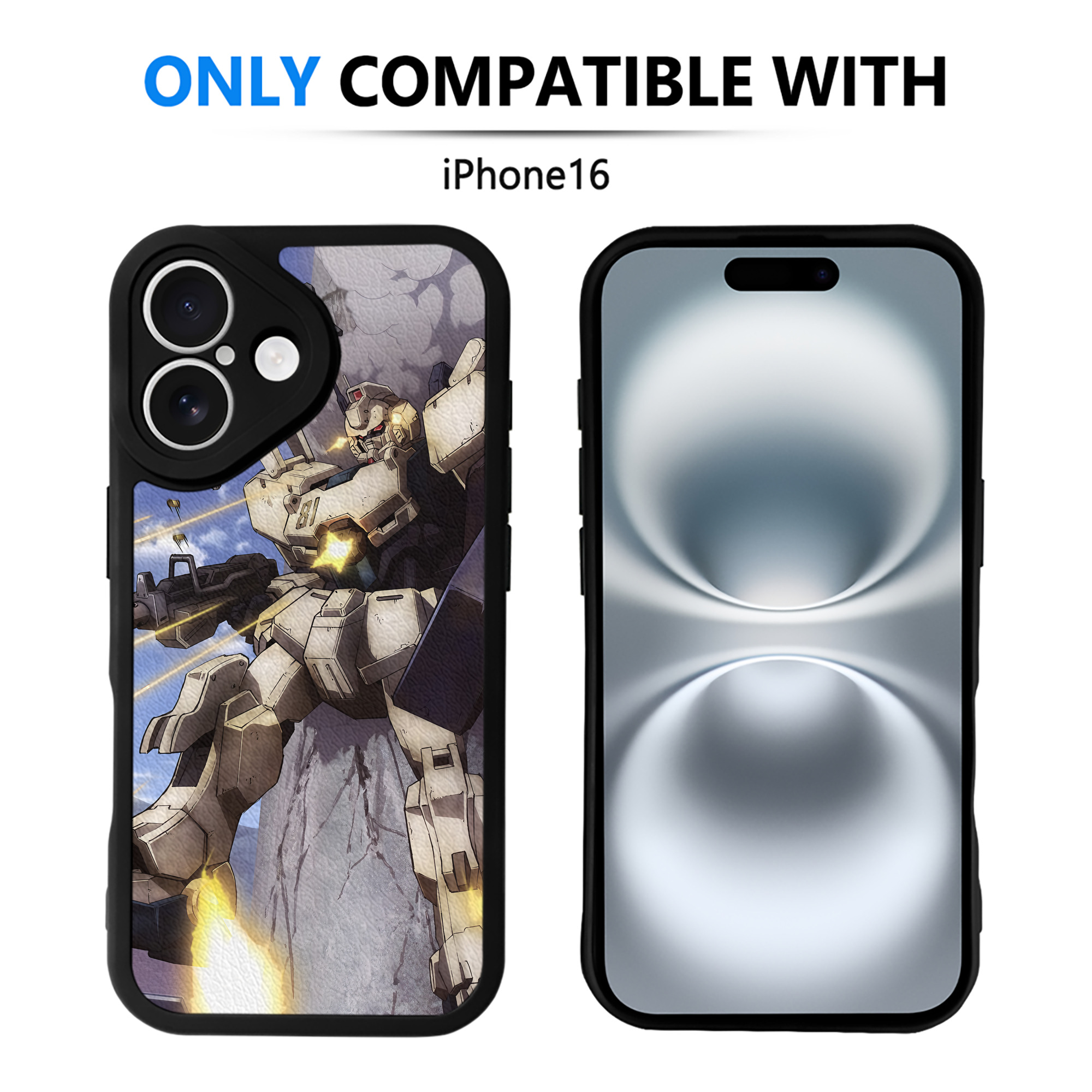 （画像用） 機動戦士ガンダム Mobile Suit Gundam 【iPhone 16シリーズ対応】シリコンスマホケース（レザー調） 材質：シリコン